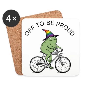 Pride Month LGBT -  Off to Be Proud - Coasters (set of 4) - white - Front