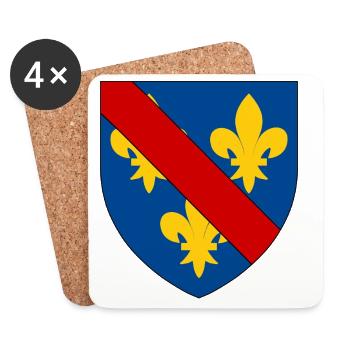 Wappen der Bourbonnais - Untersetzer (4er-Set) - Weiß - Vorne