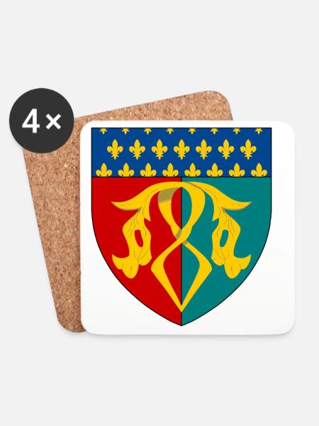 Wappen des Multien - Untersetzer (4er-Set) - Weiß