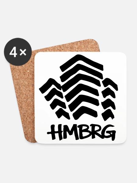 HAMBURG Mundsburg - Coasters (set of 4) - white