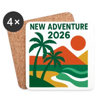 Nouvelle Aventure 2026 - Dessous de verre (lot de 4) - blanc - Devant
