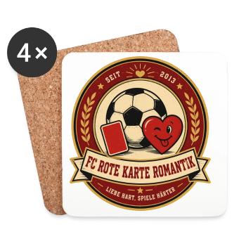 FC Rote Karte Romantik - Untersetzer (4er-Set) - Weiß - Vorne