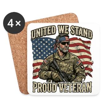 United Veteran Pride and Duty - Coasters (set of 4) - white - Front