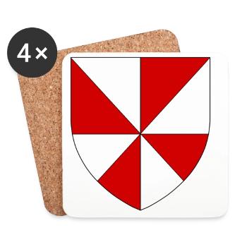 Coat of arms of the Gâtinais - Coasters (set of 4) - white - Front