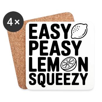Easy Peasy Lemon Squeezy - Coasters (set of 4) - white - Front