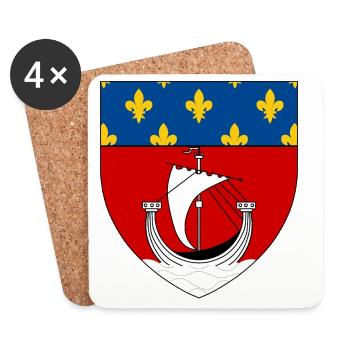 Heraldic coat of arms of Paris - Coasters (set of 4) - white - Front