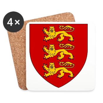 Medieval Heraldic Coat of Arms of England - Coasters (set of 4) - white - Front