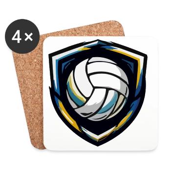 Volleyball Shield Emblem - Coasters (set of 4) - white - Front