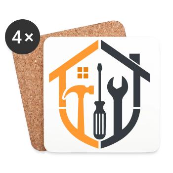 Caretaker Coat of Arms – Craftsman Logo - Coasters (set of 4) - white - Front