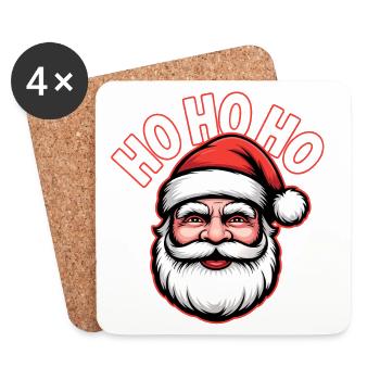 Happy Santa Ho Ho Ho - Coasters (set of 4) - white - Front