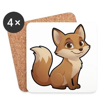 Warm cartoon fox - Coasters (set of 4) - white - Front