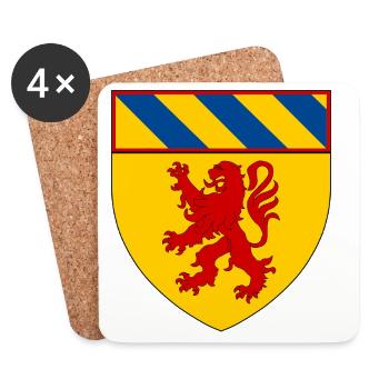 Wappen von Autun - Untersetzer (4er-Set) - Weiß - Vorne