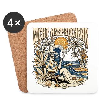 Nicht Ansprechbar - Untersetzer (4er-Set) - Weiß - Vorne