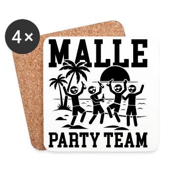 Malle Party Team Urlaub - Untersetzer (4er-Set) - Weiß - Vorne