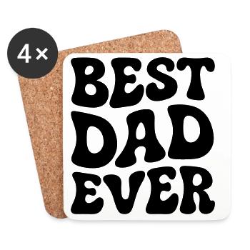 Best Dad ever - Untersetzer (4er-Set) - Weiß - Vorne