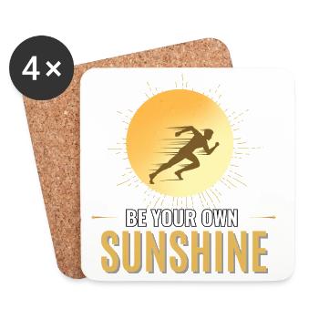 Sei deine eigene Sonnenschein-Laufmotivation - Untersetzer (4er-Set) - Weiß - Vorne