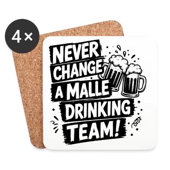 Malle 2026 Ne Change Jamais une équipe de boisson Malle - Dessous de verre (lot de 4) - blanc - Devant