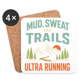 Mud Sweat and Trails Ultra Running - Coasters (set of 4) - white - Front