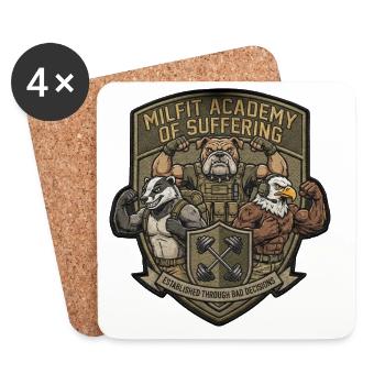 Milfit Akademie Patch Muskelhelden - Untersetzer (4er-Set) - Weiß - Vorne