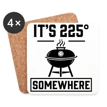 Humor Barbecue Grill Papa | BBQ-Master-Geschenk - Untersetzer (4er-Set) - Weiß - Vorne