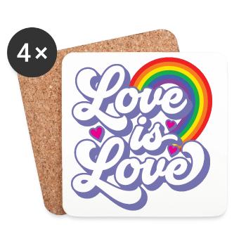 Pride Month LGBTQ - Love is Love - Coasters (set of 4) - white - Front