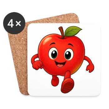 funny apple - Coasters (set of 4) - white - Front