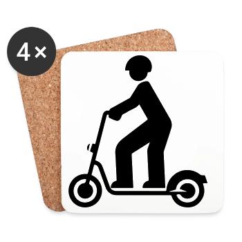 Elektro Scooter - Untersetzer (4er-Set) - Weiß - Vorne