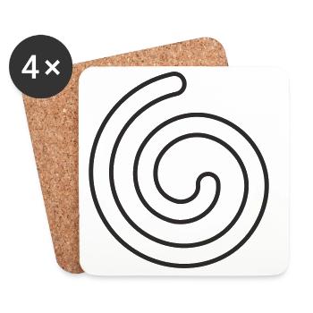 Spirale – Symbol für Leichtigkeit & Entwicklung - Untersetzer (4er-Set) - Weiß - Vorne