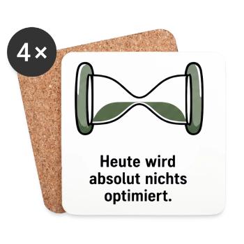 Heute wird absolut nichts optimiert - Untersetzer (4er-Set) - Weiß - Vorne