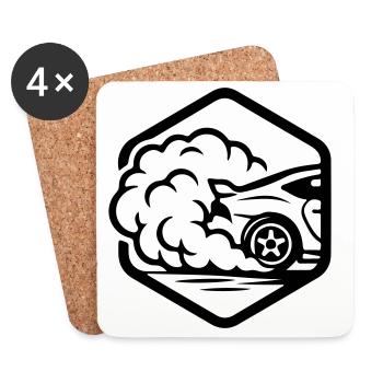 Auto Gas Speed - Untersetzer (4er-Set) - Weiß - Vorne