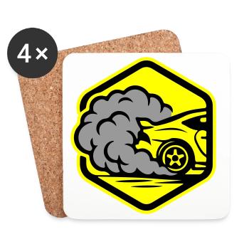 Car Gas Icon Car Racing - Coasters (set of 4) - white - Front