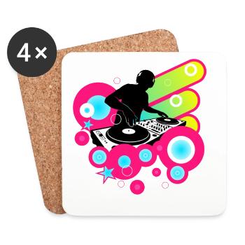 DJ Néon Groove Boules et Beats Frutiger Metro - Dessous de verre (lot de 4) - blanc - Devant