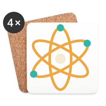 Atom - Physik Chemie Wissenschaft Nerd Lehrer - Untersetzer (4er-Set) - Weiß - Vorne