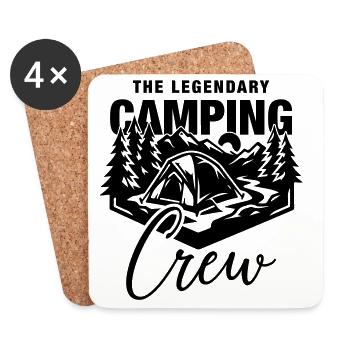 Équipe de camping - Dessous de verre (lot de 4) - blanc - Devant