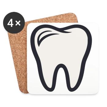 Dentiste - Dentiste Dentisterie Dentisterie Dentisterie Denterie Fée des dents - Dessous de verre (lot de 4) - blanc - Devant