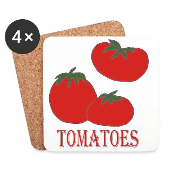 Logo rétro du Tomato Trio - Dessous de verre (lot de 4) - blanc - Devant