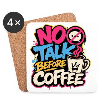 Kein Wort vor Kaffee Graffiti - Untersetzer (4er-Set) - Weiß - Vorne