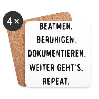 Beatmend Beruhigen Dokumentieren Wiederholen - Untersetzer (4er-Set) - Weiß - Vorne