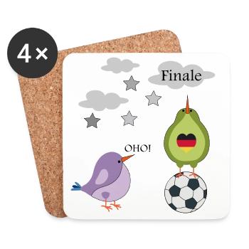 Fußball - Untersetzer (4er-Set) - Weiß - Vorne