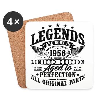 70. Geburtstag 1956 Jahrgang Vintage Geschenk  - Untersetzer (4er-Set) - Weiß - Vorne