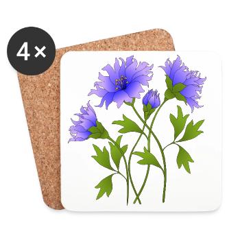 Fleur - Dessous de verre (lot de 4) - blanc - Devant