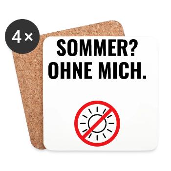 Sommer? Ohne mich. - Untersetzer (4er-Set) - Weiß - Vorne