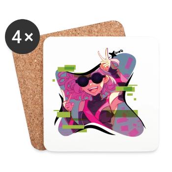 Cherry Xenoscard Energy - Coasters (set of 4) - white - Front
