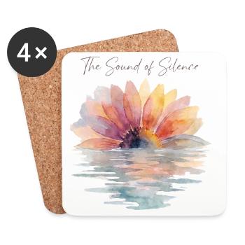 Sunflower Watercolor Silence - Coasters (set of 4) - white - Front