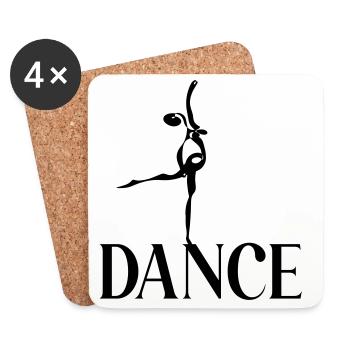 Ballerina Dancing Dance - Coasters (set of 4) - white - Front