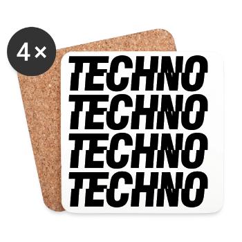Techno  - Coasters (set of 4) - white - Front