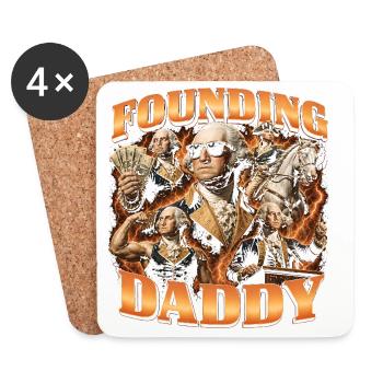 Founding Father George Washington, July 4 - Coasters (set of 4) - white - Front