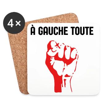 à Gauche Toute  humour politique élection 2027 LFI - Dessous de verre (lot de 4) - blanc - Devant
