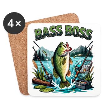 Bass Angler Dominance - Coasters (set of 4) - white - Front