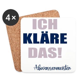 Abwasser Abwassermeister - Untersetzer (4er-Set) - Weiß - Vorne